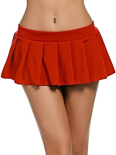 GDJGTA נשים חצאית קצרה סקסית סקסית קפלים חצאית מיני חצאית עם מותניים נמוכים מועדון א-קו מתרחב y2k בנות