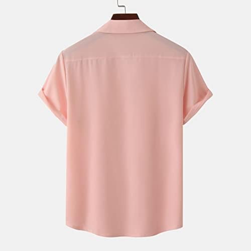 חולצות באולינג לגברים כפתור כושר כושר נינוח מזדמן בחולצות צבע אחיד