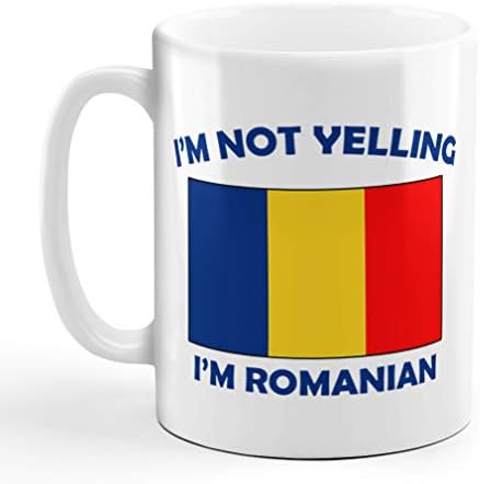 אני לא צועק אני רומנית רומניה רומנים קרמיקה קפה תה ספל כוס חג חג המולד חנוכה מתנה עבור גברים & מגבר;