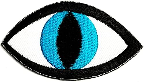 קליינפלוס 3 יחידות. עין רעה רקום ברזל על לתפור על תיקון אופנה אמנויות כחול עיני קריקטורה מדבקת תיקוני