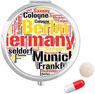 גרמניה עיר שם מפת סגנון איור גלולת מקרה כיס רפואת אחסון תיבת מיכל מתקן