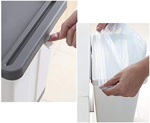 רב תכליתי מטבח פלסטיק פח אשפה לבן קיר רכוב אשפה יכול עם מכסה פשוט תליית אשפה יכול ארון דלת או תחת כיור