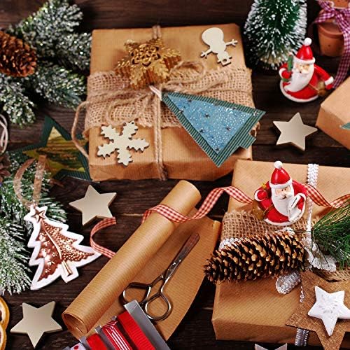 150 חתיכות עץ קישוטי מיני חג המולד נושא טבעי עץ פרוסות דקורטיבי עץ מגזרת פרוסות עבור חג המולד עץ קישוטי