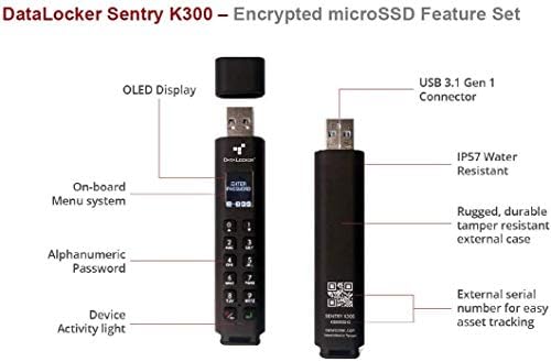 DataLocker Sentry K300 מוצפנים Micro SSD 32GB כונן הבזק