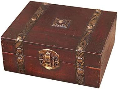 ZYM205 בית תכשיט דקורטיבי קופסת אחסון תכשיטים בעבודת יד וינטג 'אוצר עץ מארז אוצר קופסאות מתנה וינטג