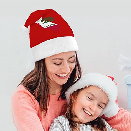 קליפורניה מדינת דגל מפת חג המולד כובע סנטה כובעי חג המולד עץ קישוטי חג דקור מתנות למבוגרים נשים משפחת