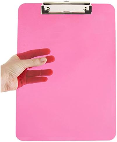 לוחות פלסטיק נייר ריבה עם קליפ מתכת פרופיל נמוך-גודל מכתב-ברור-לוח קליפ נמכר בנפרד