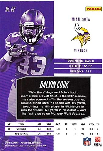 2018 Panini Absolute 62 Dalvin Cook Vikings