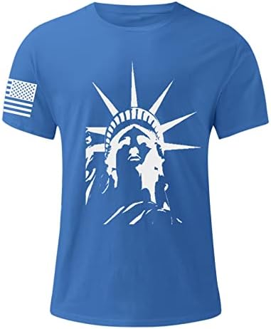 חולצות T פטריוטיות של Ruiruilico לגברים 4 ביולי אמריקה דגל הקיץ שרוולים קצרים מזדמנים להירגע חולצת חולצות