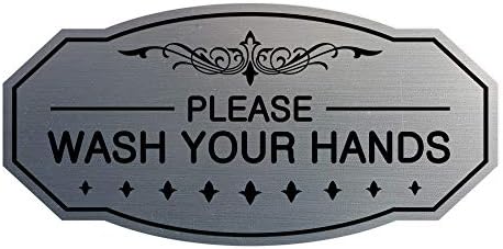 שלטי Bylita ויקטוריאני אנא שטוף את שלט הידיים שלך - בינוני