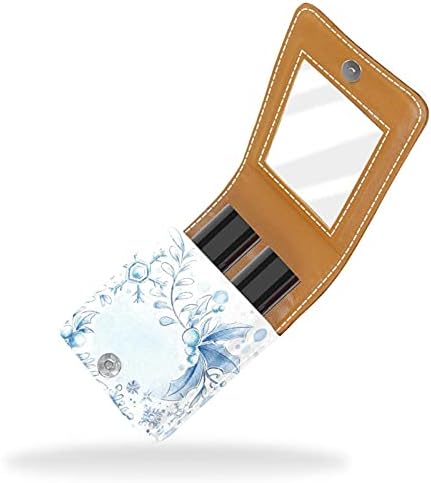 צבעי מים כחול פתית שלג & מגבר; ברי גלוס מחזיק שפתון מקרה נייד איפור תיק נסיעות שפתון ארגונית מקרה עם