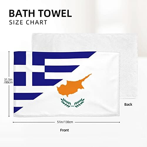 דגל חתוך של יוון וקפריסין מגבת אמבטיה סופגת מגבות יד סופגות מגבות כביסה רכות פרמיום יבש מהיר