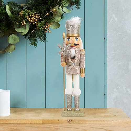 גדול מפצח אגוזים חג המולד מפצח אגוזים דמויות קישוט עץ פתית שלג מפצח אגוזים חייל דמות גליטר חג אגוז בובות