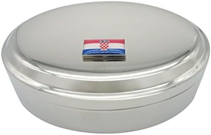 תליון דגל קרואטיה קופסת תכשיטים סגלגלה