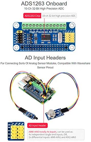 כובע מודעה בעל דיוק גבוה ADS1263 10 ערוצים 32 סיביות ADC SPI אוטובוס רעש נמוך טמפרטורה נמוכה סחף, עבור