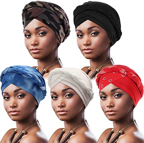 דרשע נשים טורבן טורבן נקשר לפני צמה מעוותת כיסוי שיער עטיפת כובע כפית אפריקאית לנשים שחורות לנשים כימותרפיה