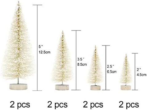 יאלולו 8 יחידות מיני סיסל סיבי שלג כפור עצי חג המולד עץ כפור קטן אורן עץ עשה זאת בעצמך מלאכת שולחן עצי