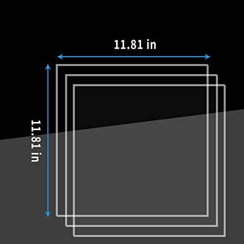 3 PCS 11.81X11.81in גיליונות Plexiglass 1/8 אינץ 'עבה גיליון אקרילי עבה גיליון פרספקס ברורה לתצוגת DIY,