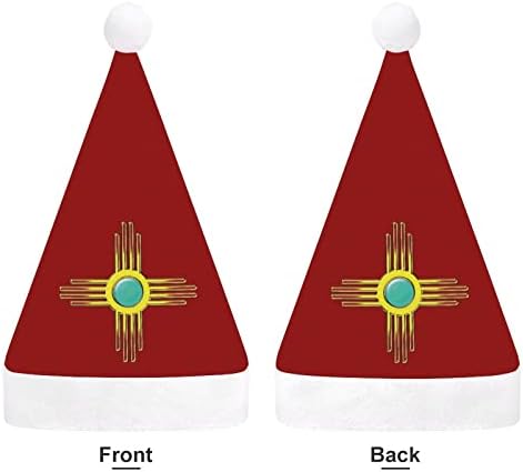זיה שמש פואבלו-ניו מקסיקו לוגו חג המולד כובע סנטה כובע עבור יוניסקס מבוגרים נוחות קלאסי חג המולד כובע
