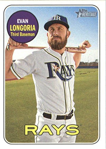 2018 TOPPS HERITAGE 397 EVAN LONGORIA RAYS MLB כרטיס בייסבול NM-MT