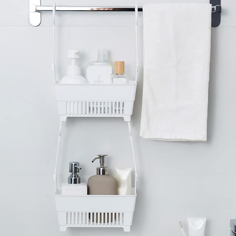 סל אחסון LiRuxUN עם מארגן ציוד מקלחת תלייה למטבח בית אמבטיה מיכל רב -פונקציונלי