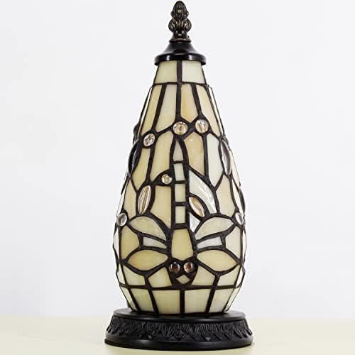 ז ' ארט טיפאני מנורת שולחן מגדלור קטן מוכתם זכוכית עץ חג המולד לילה אור בדיסדה מיני מגדל עתיק מבטא בציר