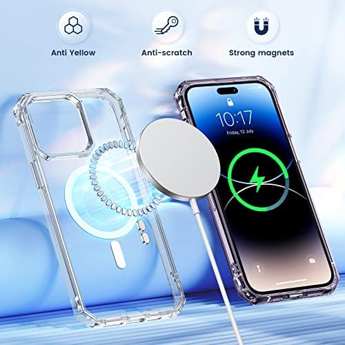 Nuleto 【3 ב 1】 לאייפון 14 Pro Max Case, iPhone 14 Pro Max Magsafe Case עם מגן מסך זכוכית מחוסמת 9 שעות