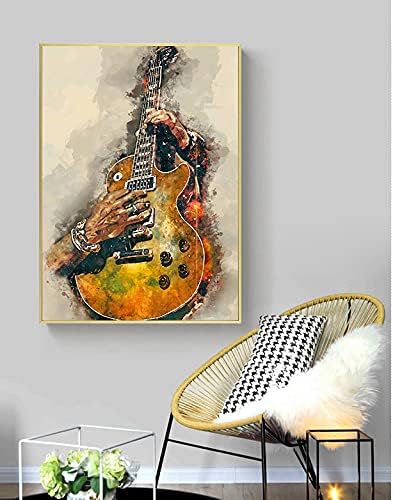 CCN IXMAH סגנון וינטג 'גיטרה אמנות וול תפאורה פוסטר על הקונצרט של בית בר גיטרה אמנות מינימליסטית אמנות