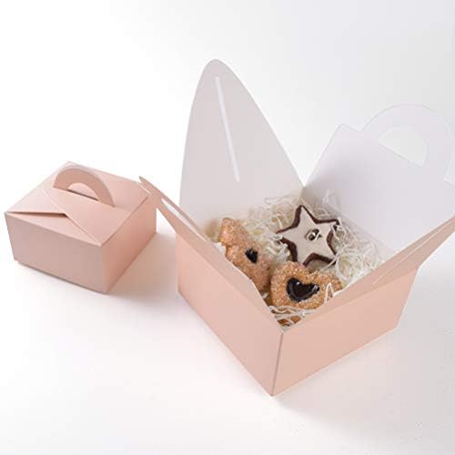 20 יחידות ורוד נייד אריזה קופסות סוכריות מיכל אריזת מתנה ספקי צד עוגיות עוגת קופסות יום הולדת קישוטים