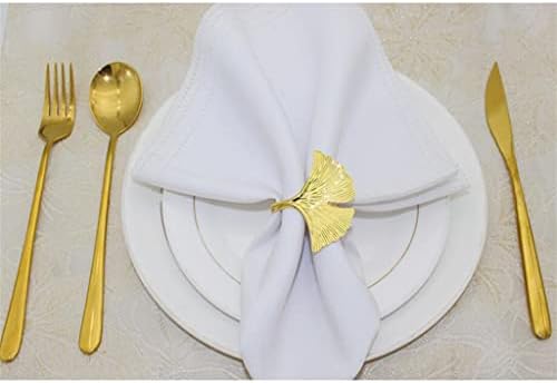 Liuzh 6 pcs מפיות טבעות מפיות זהב לחתונות ארוחת ערב לחג המולד חתונות