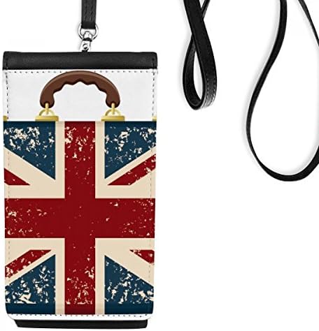 Diythinker Union jack jack רטרו מזוודה בריטניה בריטניה תרבות דגל ארנק ארנק תליה כיס נייד כיס שחור