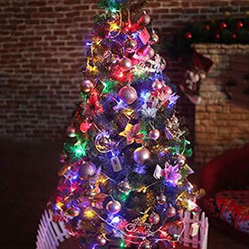 עצי חג מולד מלאכותיים של ZPEE עם אורות LED, עיצוב חג חג המולד עץ אורן עם כוכב כוכב עיצוב פתית שלג, עצי