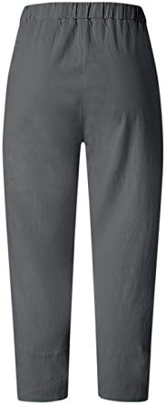 מכנסי פשתן כותנה של Meymia מפה נוחה מפה נוחה מכנסיים מודפסים מכנסיים קצוצים רופפים מכנסיים קצוצים