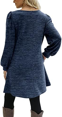 שמלת מקסי של נוקמופו לנשים נשים אופנה צוואר עגול כפתור בצבע אחיד כפתור שרוול ארוך שמלה מזדמנת