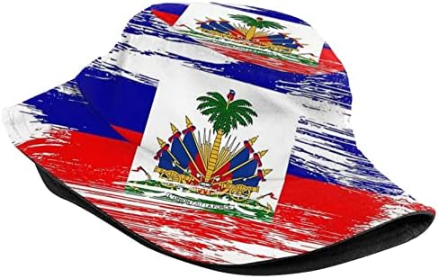 כובע דלי הדגל של האיטי חמוד כובעי הגנת שמש רחבים שוליים כובעי דייגים חיצוניים ככובעי דייג חיצוניים לגברים