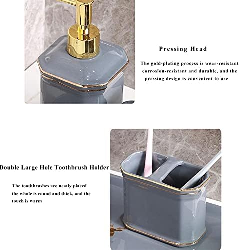 מכשירי סבון ליושופ מכשירי אמבטיה סט - 6 חתיכות מערכות אמבטיה עליונות מנתח סבון מחזיק שיניים מחזיק סבון