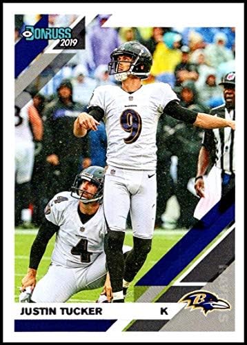 2019 דונרוס 29 ג'סטין טאקר NM-MT Baltimore Ravens מורשה רשמית כרטיס מסחר בכדורגל NFL