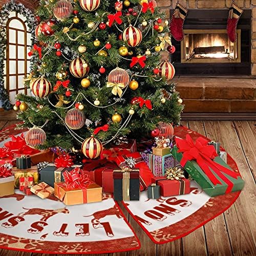 חצאית עץ 30 x30 אדום תן לזה שלג חג המולד חצאיות עץ מחצלת כלבים חמודים מתנה חווה פתית שלג קישוטי עץ חג