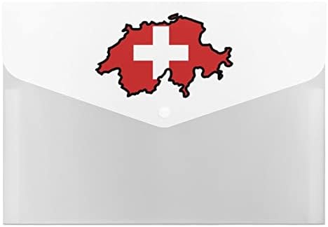 מפה של שוויץ דגל פלסטיק צבעוני קובץ תיקיית עם 6 כיסים ארגונית אקורדיון מחזיק מסמך עבור בית משרד