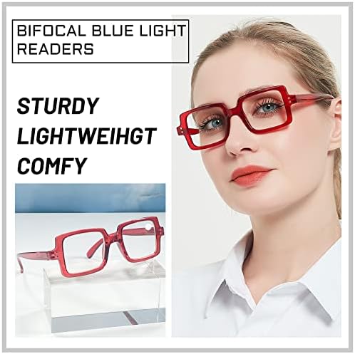 Occi Chiari משקפי קריאה דו -פוקליים נשים חסימת אור כחול חוסמת קוראי מעבר 1.0 1.5 2.0 2.5 3.0 3.5