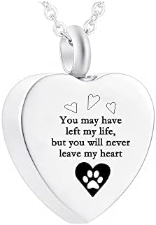Binnanfang AC914 1 PC תכשיטים כלב בצורת לב כפה נירוסטה תליון תליון-אולי עזבת את חיי, אבל לעולם לא תשאיר