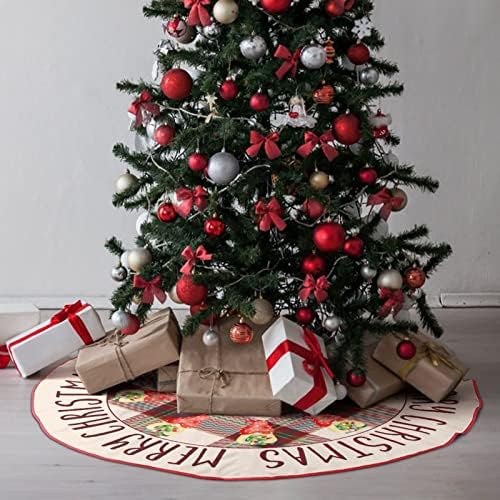 חצאית עץ חג המולד משובצת חג המולד פתית שלג 30 x30 חג המולד קישוט