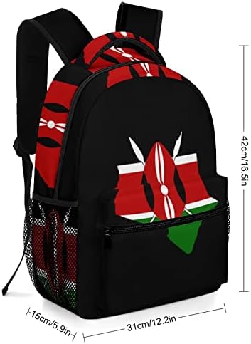 מפת דגל של תרמילי נסיעות של קניה תיק כתף אופנה משקל קל משקל רב-כיס ללימוד בית ספר קניות בעבודות לימוד