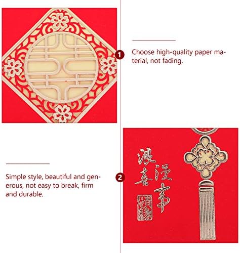 כרטיסי Kesyoo ריק 10 יחידות כרטיסי הזמנה לחתונה סינית מעטפות חתונה אדומה מסורתית מעטפות הזמנה כפולות