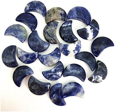 Ertiujg husong312 1pc כחול טבעי סודיאליט בצורת ירח גביש גביש אבן חן ריפוי צ'אקרה אבנים טבעיות מלוטשות