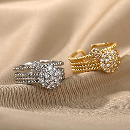 ויאלמה זירקון מעגל פתוח טבעות לנשים קריסטל זהב אצבע קסם מתכוונן טבעת חתונה ולנטיין תכשיטים-89974