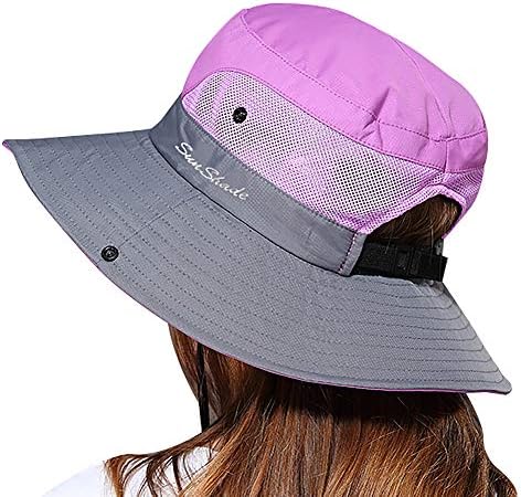 כובע שמש לנשים חיצוני הגנה על UV דלי רשת Boonie כובע דיג מתכוונן ספארי אטום למים
