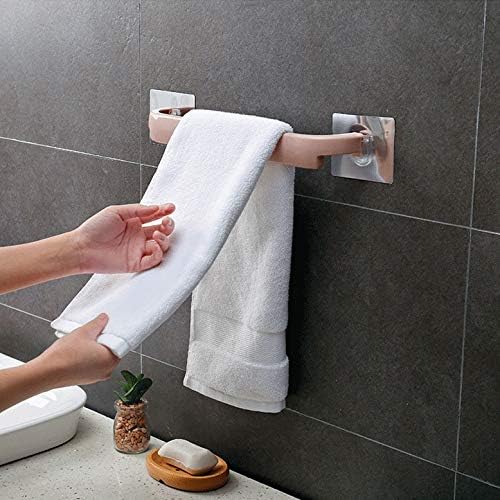 SLSFJLKJ מדבקה עצמית מחזיק מגבות קיר קיר רכוב מגבת קולב אמבטיה מוט מדף מחזיק גליל תלייה מארגן אמבטיה