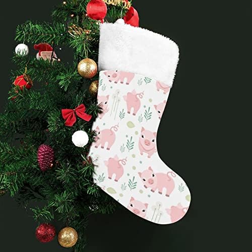 ורוד חזיר עצלן ורוד גרב חג מולד חג המולד עץ אח תליה גרביים עם קישוט שרוול קצר לפלאש למסיבת חג ביתי