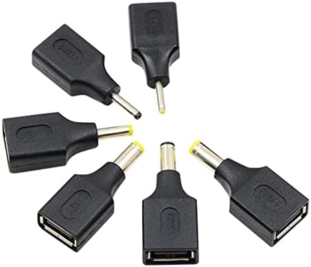 מחבר USB ל- DC- מתאם DC, נקבה USB ל- 2.5/3.0/3.5/4.0/4.8/5.5 ממ ממרת טעינה גברים למחשב נייד